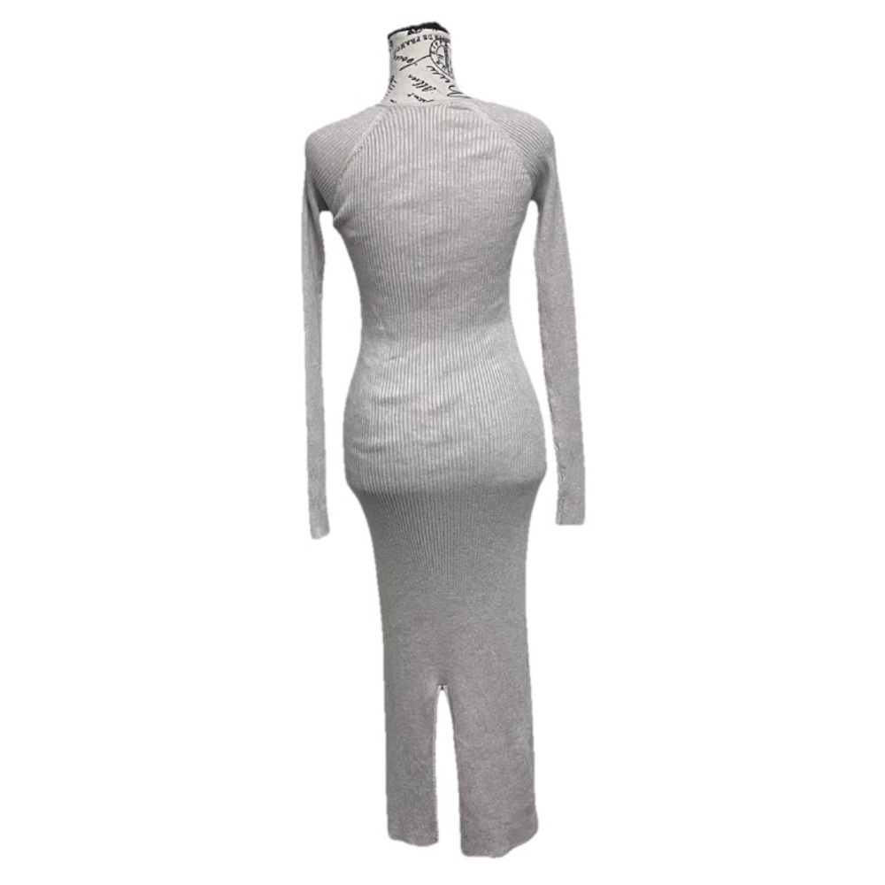 Freshmen 1996 Ribbed Knit Maxi Sweater Dress Women’s Long Sleeve Bodycon XS - Picture 5 of 11